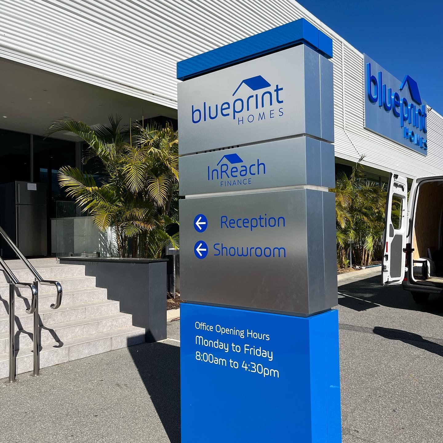 Blueprint Homes pylon and fascia sign