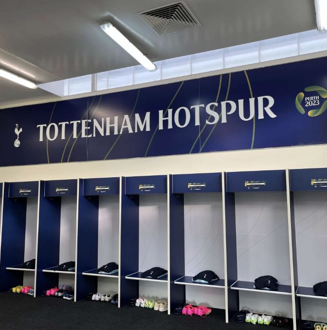 Tottenham Hotspur change room wall graphics